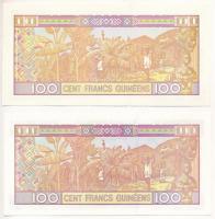 Guinea 1998. 100Fr "KL123483" + 2012. 100Fr "FF 296418" T:I
Guinea 1998. 100 Fr...