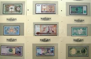 Jó világgyűjtemény az 1930-as évektől, 94db klf bankjegy, jobbakkal, mint Belize, Egyesült Arab Emir...