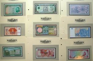 Jó világgyűjtemény az 1930-as évektől, 94db klf bankjegy, jobbakkal, mint Belize, Egyesült Arab Emir...