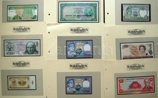 Jó világgyűjtemény az 1930-as évektől, 94db klf bankjegy, jobbakkal, mint Belize, Egyesült Arab Emir...
