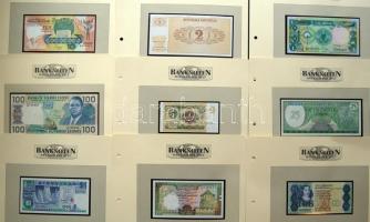 Jó világgyűjtemény az 1930-as évektől, 94db klf bankjegy, jobbakkal, mint Belize, Egyesült Arab Emir...