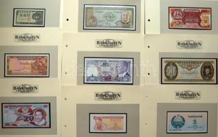 Jó világgyűjtemény az 1930-as évektől, 94db klf bankjegy, jobbakkal, mint Belize, Egyesült Arab Emir...