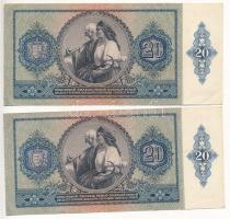 1941. 20P (2x) "C070 044458-044459" sorszámkövetők T:III az egyiken ceruzás firka
Adamo P...