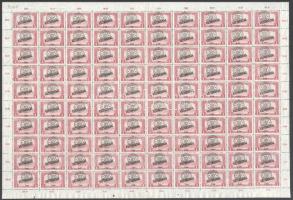 Nagyvárad 1919 Parlament/Köztársaság 1K III.10./F típus hajtott teljes ív / complete sheet. Signed: Bodor