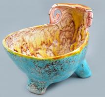 Bodrogkeresztúri kos kaspó, etikettel jelzett, apró hajszál repedés, m: 13 cm