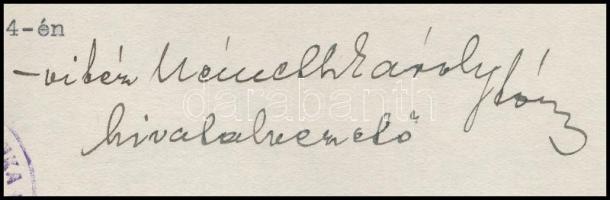 1930.III.24 vitéz Németh (Deisler) Károly ny. áll. tábornok, a Budapest Budai nemzeti munka védelmi ...
