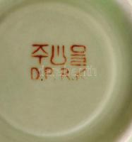 Kínai teáscsésze, porcelán, jelzett, kopott, 6 db