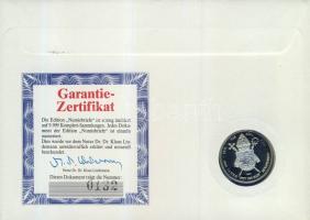 NSZK 1991. "100 éves Aschaffenburg" Ag emlékérem 8,5g érmés bélyeges borítékon, alkalmi bé...