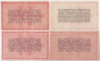 1945. 10.000P (fejjel lefelé ragasztott "MNB" bélyeg) + 10.000P (piros "MNB" bél...