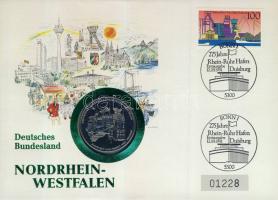 NSZK 1991. "Északrajna-Westfália" emlékérem érmés bélyeges borítékon, elsőnapi bélyegzővel T:BU