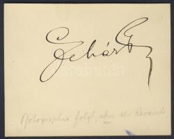 Lehár Ferenc zeneszerző saját kezű aláírása 13x10 cm-es kártyán / Signature of Franz Lehar