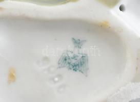 Gyerekek porcelán figura, jelzett, kopásnyomokkal, m: 15 cm