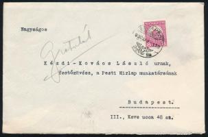 1930. április. 1. Légrády Ottó (1878-1948), a Pesti Hírlap főszerkesztőjének gratuláló levele Kézdi-...