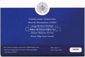 2021. 5Ft Cu-Ni-Zn "75 éves a Forint" első napi veret (6xklf) sorszámozott emléklapon T:1