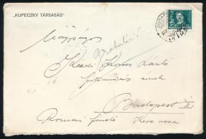 1930. március. 22. ifj. Radnay Rezső, a Kupeczky Társaság titkárának gratuláló levele Kézdi-Kovács L...