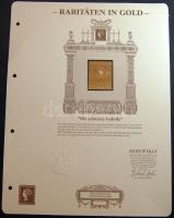 Spanyolország 1850. "Fekete Izabella" 6C modern aranyfóliás kiadásban, ismertető tanúsítvánnyal! Csak 9999db!