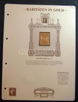 Oroszország 1857. 10k modern aranyfóliás kiadásban, ismertető tanúsítvánnyal! Csak 9999db!