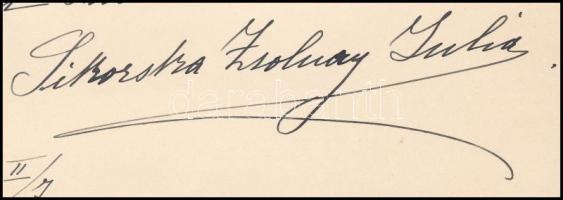 1930. II. 7. Sikorska Zsolnay Júlia (1856-1950) autográf gratuláló sorai Kézdi-Kovács László (1864-1...