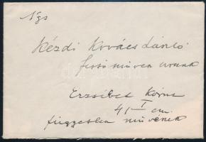 cca 1930 Glatz Oszkár (1872-1958 festőművész, a Képzőművészeti Főiskola tanára autográf gratuláló le...