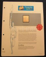 "I. Olimpiai játékok-Athén 1896" 1L-10Dr komplett sor, összesen 12db klf aranyfóliás bélye...