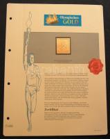 "I. Olimpiai játékok-Athén 1896" 1L-10Dr komplett sor, összesen 12db klf aranyfóliás bélye...