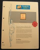 "I. Olimpiai játékok-Athén 1896" 1L-10Dr komplett sor, összesen 12db klf aranyfóliás bélye...