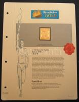 "I. Olimpiai játékok-Athén 1896" 1L-10Dr komplett sor, összesen 12db klf aranyfóliás bélye...