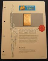 "I. Olimpiai játékok-Athén 1896" 1L-10Dr komplett sor, összesen 12db klf aranyfóliás bélye...