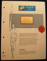 "I. Olimpiai játékok-Athén 1896" 1L-10Dr komplett sor, összesen 12db klf aranyfóliás bélye...