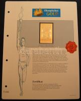 "I. Olimpiai játékok-Athén 1896" 1L-10Dr komplett sor, összesen 12db klf aranyfóliás bélye...