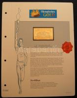 "I. Olimpiai játékok-Athén 1896" 1L-10Dr komplett sor, összesen 12db klf aranyfóliás bélye...