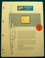 "XI. Olimpiai játékok-Berlin 1936" 3Pf-40Pf komplett sor, összesen 7db klf aranyfóliás bél...