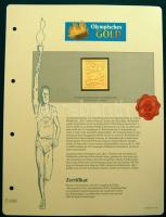 "IX. Olimpiai játékok-Amszterdam 1928" 1 1/2c-30c komplett sor, összesen 8db klf aranyfóli...