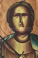 Ikon: Szent Gabriel (Hírhozó arkangyal). Tojástempera, fa, Sérült, 28x21cm