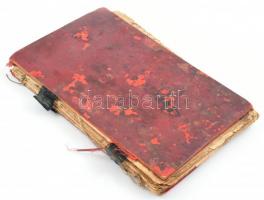 cca 1920-1930 Kézzel írt receptgyűjtemény, több mint 200 recepttel, viseltes, szétvált vászonborítás...