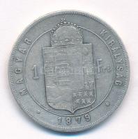 1879KB 1Ft Ag "Ferenc József / Középcímer" T:3 
Adamo M15