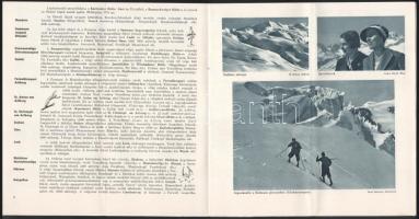 cca. 1930 Ausztriai télisport, fekete-fehér fényképekkel, prospektus. Félbe hajtva