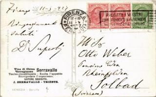 1927 Venezia, Venice; Baruffa. Serravallo tonic wine advertisement on the backside (fa)
