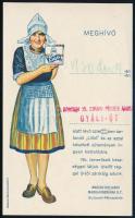1930 Meghívó a Liga margarinnal készült sütemények kóstolására