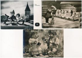 4 MODERN NDK motívum képeslap: mese báb / 4 modern motive postcards: cartoon puppet films