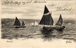 1904 Fiume, Rijeka; Bragozzi / Bragoc / halászhajók. Divald Károly 467. sz. / fishing boats (EK)