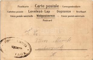 August / Art Nouveau lady with stork. litho (EK)