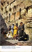 Klagemauer der Juden in Jerusalem / The wall of lamentation of the Jews in Jerusalem. Judaica art postcard s: F. Perlberg (EK)