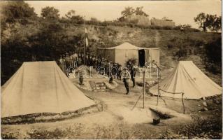 Cserkésztábor / Hungarian boy scout camp with tents. photo