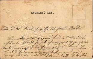 1903 Katalin / Name Day greeting card with flowers. Emb. (lyuk / pinhole)