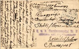 1917 Hegedűs Gyula + "K.u.K. Garnisonsspital Nr. 21. Chirurg. Abt. Hauptgebäude" (EK)
