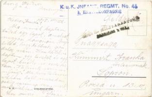 1915 Chelmszczyzna / WWI military art postcard + "K.u.K. Infant. Regmt. No. 45. 3. Ersatzkompag...