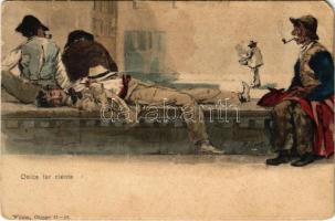 Dolce far niente / Italian folklore art postcard s: R. Carl (EM)
