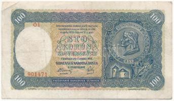 Szlovákia 1940. 100K T:III 
Slovakia 1940. 100 Korun C:F