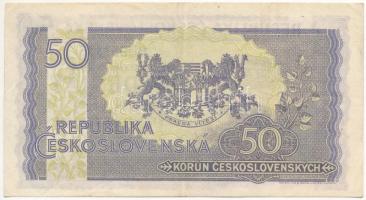 Csehszlovákia 1945-1948. 50K "MD953113" T:III szép papír Czechoslovakia 1945-1948. 50 Koru...